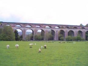 The Chirk Aqueduct with the Chirk Viaduct behind