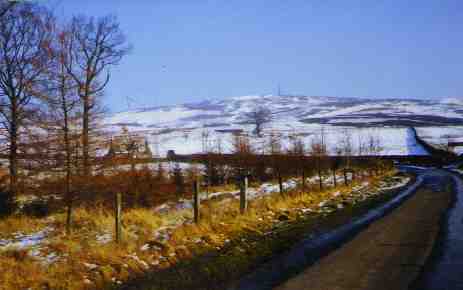 A wintry Whita hill with Malcolm Monument