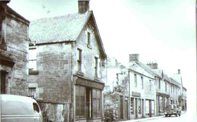 Langholm High Street prior to 1954 demolition