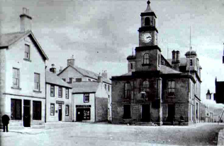 Langholm Town Hall and Market Place in 1910