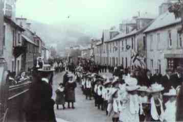 Langholmites in Charles Street (New) celebrating Queen Victoria's Diamond Jubilee in 1897