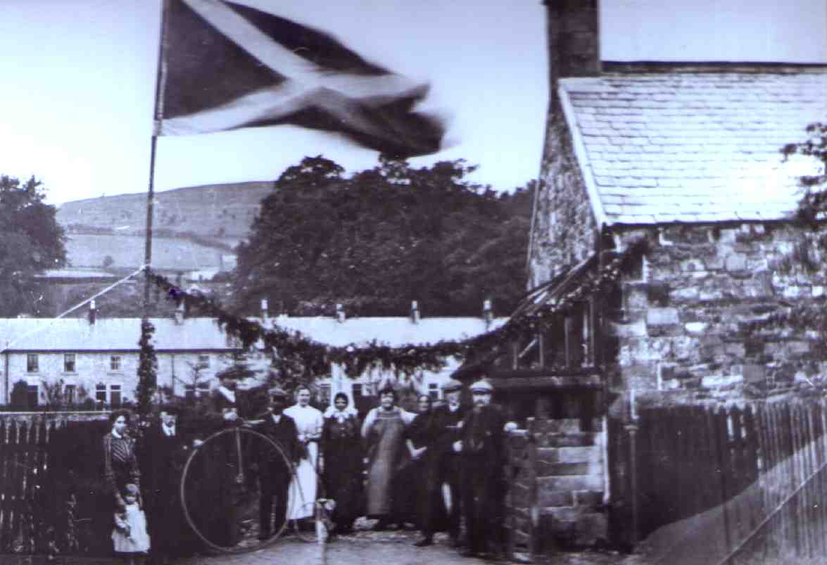 Langholmites making preparations at Wauchope Cottage to celebrate the coronation of King George V in 1935
