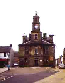 Langholm Town Hall dominates the Market Place